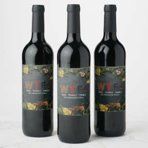 Rótulo De Garrafa De Cerveja Ação de Graças Família Peru Vinho WTF Engraçado