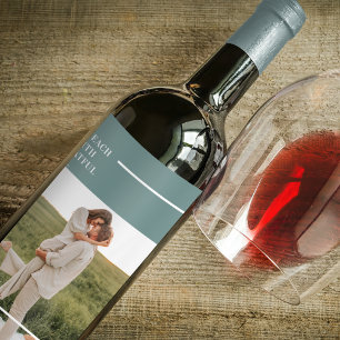 Rótulo De Garrafa De Cerveja Adorável Presente da Família Verde de Fotos Modern