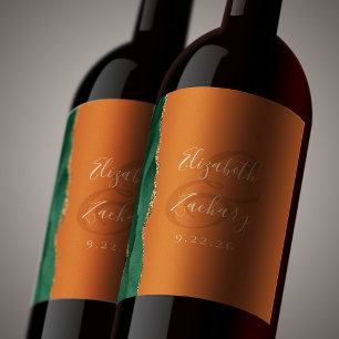 Rótulo De Garrafa De Cerveja Ágata Dourada Esmeralda Verde Laranja Queimado Cas