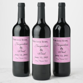 Rótulo De Garrafa De Cerveja Agradecimento de Casamento em Aquarela Rosa Claro