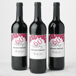 Rótulo De Garrafa De Cerveja Água-forte de Framboesa Rosa Arte Calligraphy Aniv
