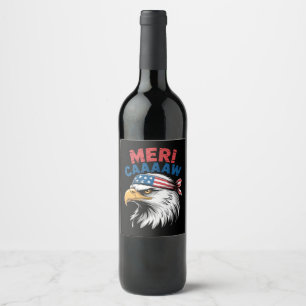 Rótulo De Garrafa De Cerveja Águia Patriótica da Liberdade do Dia 4 de Julho