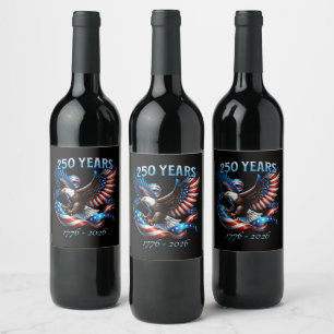 Rótulo De Garrafa De Cerveja Águia Patriótica e Bandeira 250 Anos 1776-2026