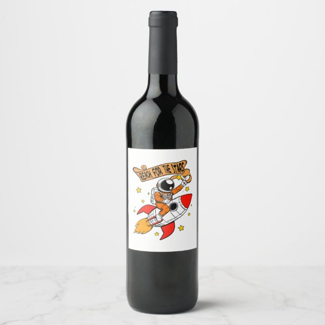 Rótulo De Garrafa De Cerveja Alcançar as estrelas (Frente)