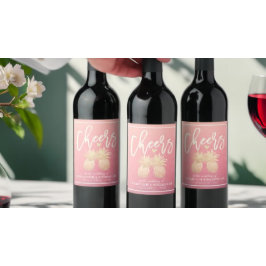 Rótulo De Garrafa De Cerveja Alegria Ao Casamento De Rosas Rosa Rosa-Casal-De-A