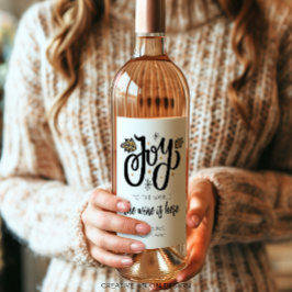 Rótulo De Garrafa De Cerveja Alegria Personalizada Para O Vinho De Presente Eng