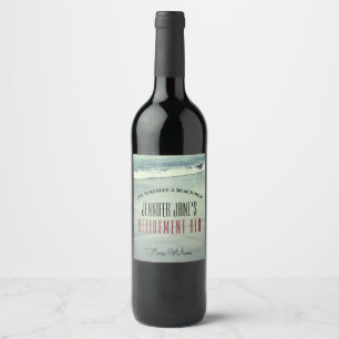 Rótulo De Garrafa De Cerveja Alguma praia vermelha do vinho fino da