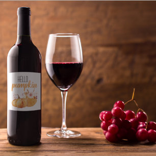 Rótulo De Garrafa De Cerveja Alô Moderno Pumpkin Orange Pumpkin Com Flores