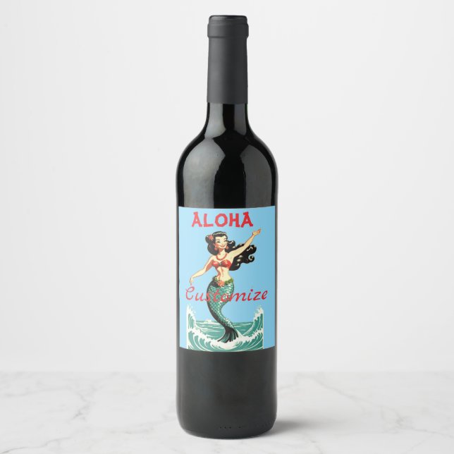 Rótulo De Garrafa De Cerveja Aloha Sereia Thunder_Thunder_Cove (Frente)