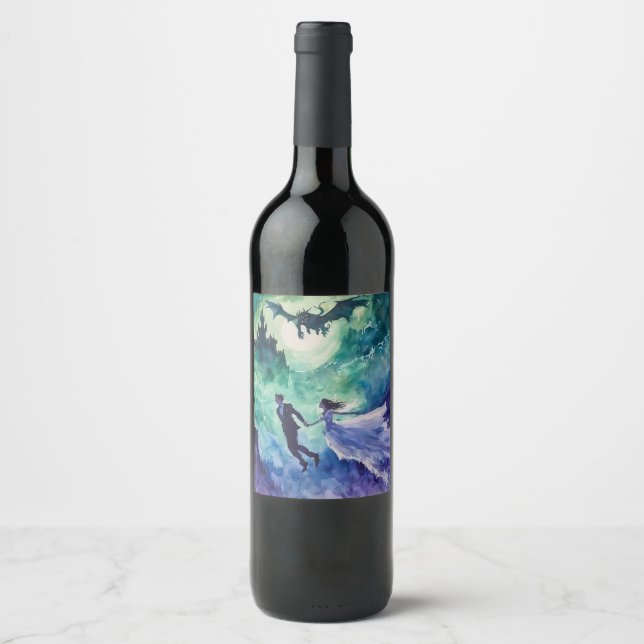 Rótulo De Garrafa De Cerveja Amantes Voantes - Pintura Por Aquarela (Frente)