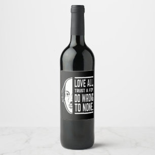 Rótulo De Garrafa De Cerveja Amar Todos Confiem Alguns Shakespeare Citando Thes