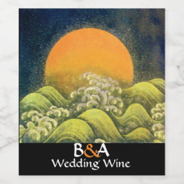 Rótulo De Garrafa De Cerveja AMATERASU, CASADA Branco Amarelo SUN GODDESS