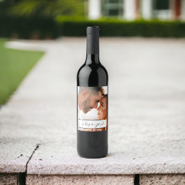 Rótulo De Garrafa De Cerveja Ame-o Noivado de Namorados de Casal de fotos