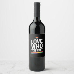 Rótulo De Garrafa De Cerveja Ame quem você quer que o Rainbow Orgulho gay Flag