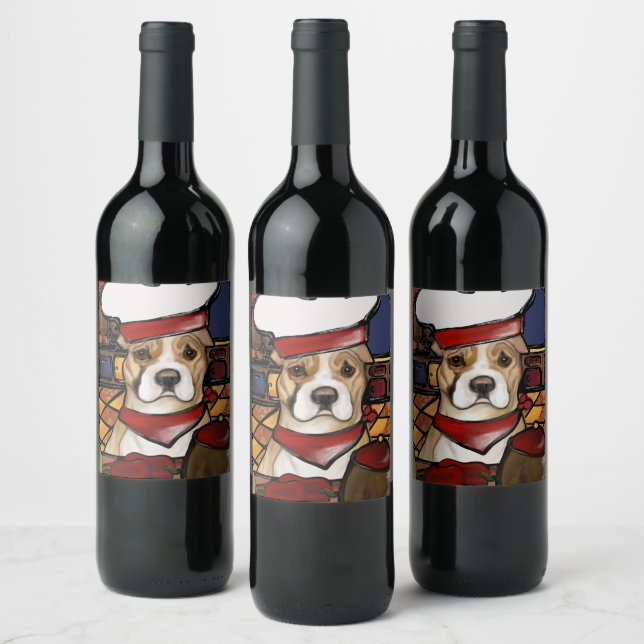 RÓTULO DE GARRAFA DE CERVEJA AMERICANO STAFFORDSHIRE TERRIER (Garrafas)