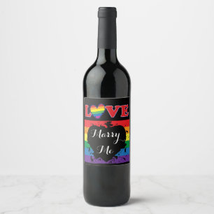 Rótulo De Garrafa De Cerveja Amor Casado Me - Sinalizador do Rainbow