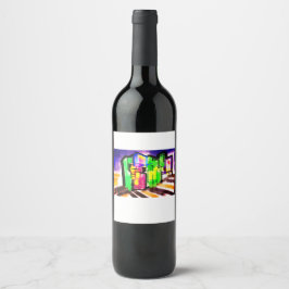 Rótulo De Garrafa De Cerveja Amor de cavalo-marinho 