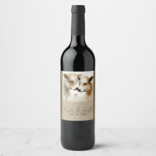 Rótulo De Garrafa De Cerveja Amor de Vaca Marrom Creme Casamento no Campo