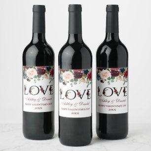 Rótulo De Garrafa De Cerveja Amor Mistura De Dias de os namorados Florais Misto