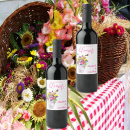 Rótulo De Garrafa De Cerveja Amor No Bloom Floral Wedding