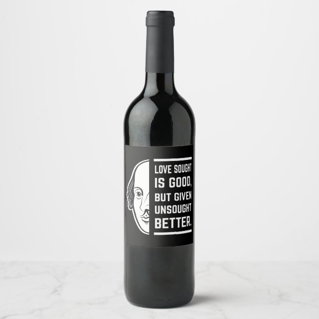 Rótulo De Garrafa De Cerveja Amor Procurado É Uma Boa Citação Shakespeare (Frente)