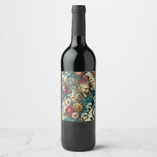 Rótulo De Garrafa De Cerveja Anarquia arcana - Travesseiro floral gótico