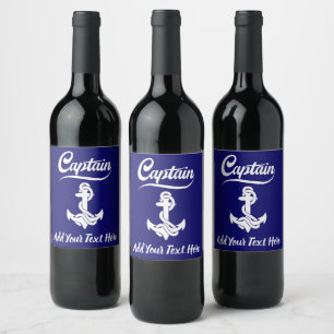 Rótulo De Garrafa De Cerveja Âncora de Iate Capitão Desenho Náutico