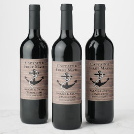 Rótulo De Garrafa De Cerveja Ancoragem Moderna Elegante Ancora Náutica