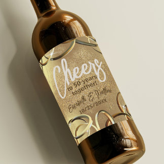 Rótulo De Garrafa De Cerveja Anéis de ouro no 50º aniversário de casamento da G