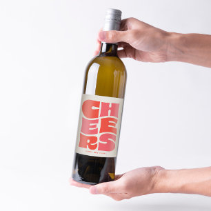 Rótulo De Garrafa De Cerveja Anima diversão, cor-de-rosa vermelho-preto