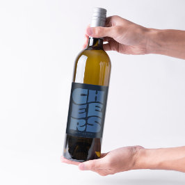Rótulo De Garrafa De Cerveja Anima o divertimento retro azul-marinho de Ano Nov