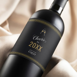 Rótulo De Garrafa De Cerveja Anima-se com o logotipo comercial do ano novo pret