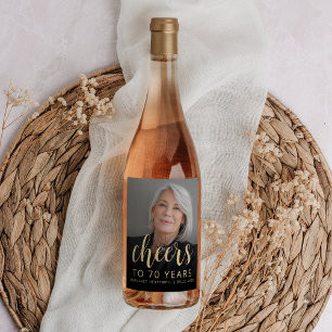 Rótulo De Garrafa De Cerveja Animadores de Fotos da Festa de aniversário 70