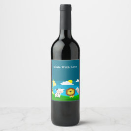 Rótulo De Garrafa De Cerveja Animais de desenho animado