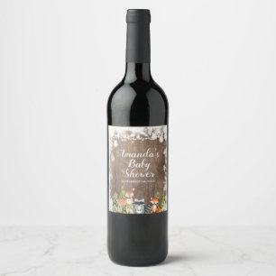 Rótulo De Garrafa De Cerveja Animais de Inverno Madeira Flocos de Neve Chás de