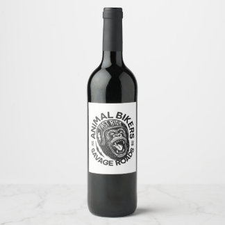 Rótulo De Garrafa De Cerveja Animal Bikers