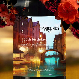 Rótulo De Garrafa De Cerveja Aniversário Artístico Verão Urbano