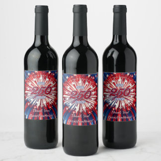 Rótulo De Garrafa De Cerveja Aniversário de 250 anos da América 1776-2026 Fogos