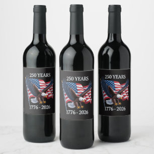 Rótulo De Garrafa De Cerveja Aniversário de 250 Anos EUA Bandeira Americana 177