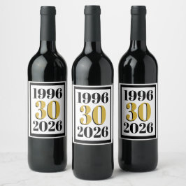 Rótulo De Garrafa De Cerveja Aniversário de 30 anos Vintage 1996 marco