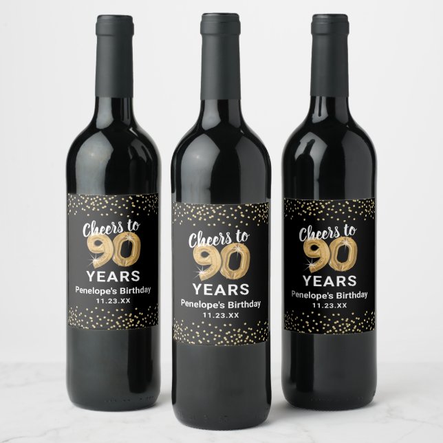 Rótulo De Garrafa De Cerveja Aniversário de 90 anos personalizado (Garrafas)