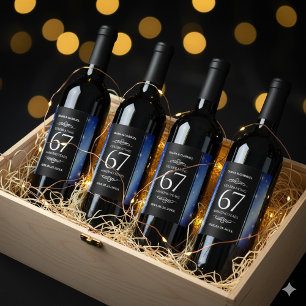 Rótulo De Garrafa De Cerveja Aniversário de Casamento da 67ª Estrela Sapphire