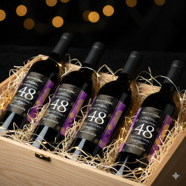 Rótulo De Garrafa De Cerveja Aniversário de Casamento de Ametist 48º Elegante