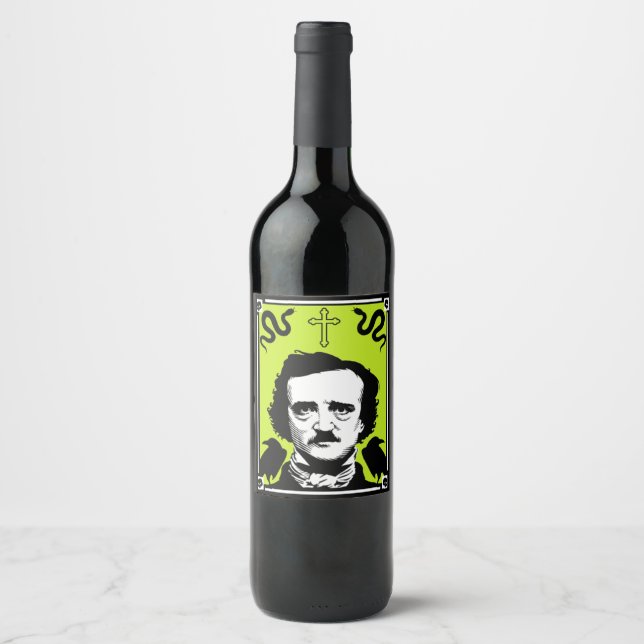 Rótulo De Garrafa De Cerveja Aniversário de Edgar Allan Poe 19 de janeiro (Frente)