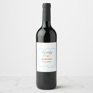 Rótulo De Garrafa De Cerveja aniversário de vinte e um anos azul ouro fronteira