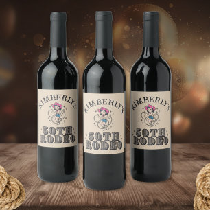 Rótulo De Garrafa De Cerveja Aniversário do 50º Rodeio Ocidental