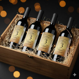 Rótulo De Garrafa De Cerveja Aniversário do Casamento de Couro do Elegante