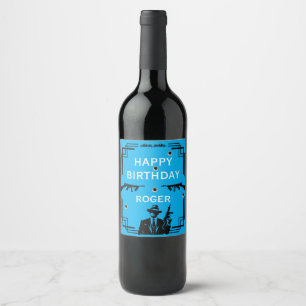 Rótulo De Garrafa De Cerveja Aniversário do Gangster de Arte Deco dos Vinte Ano