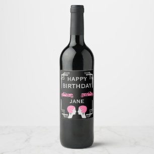 Rótulo De Garrafa De Cerveja Aniversário do Gangster de Arte Deco dos Vinte Ano