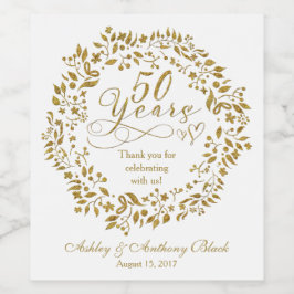 Rótulo De Garrafa De Cerveja Aniversário do Ouro 50 Personalizado